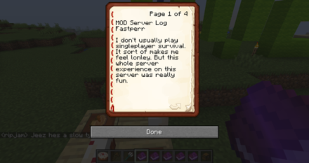 Visitors wrote books in Minecraft about their experience in LIFE AFTER
