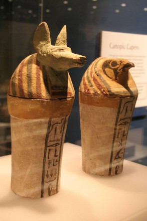 Some of the Egyptian artefacts in the 'Secrets of the Afterlife' exhibition